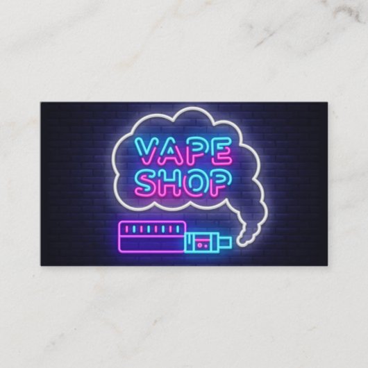 Neon Vape Shop Business Card Visitenkarte (Vorderseite)