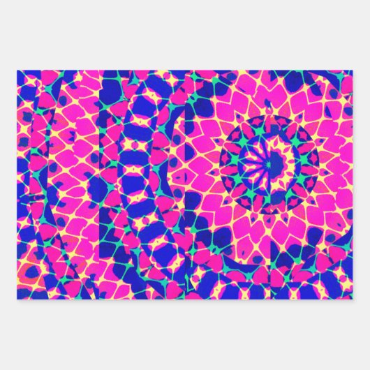 Neon Vaporwave Abstrakte Kunst Geschenkpapier Set (Vorderseite 3)