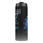 Neon Vaporwave Meeple Blue Board Game Geek Thermosbecher (Vorderseite)