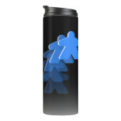 Neon Vaporwave Meeple Blue Board Game Geek Thermosbecher (Nach rechts gedreht)