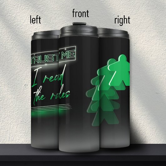 Neon Vaporwave Meeple Green Board Game Geek Thermosbecher