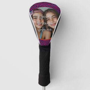 Neon Vaporwave Swirf Benutzerdefinierter Foto-Rahm Golf Headcover