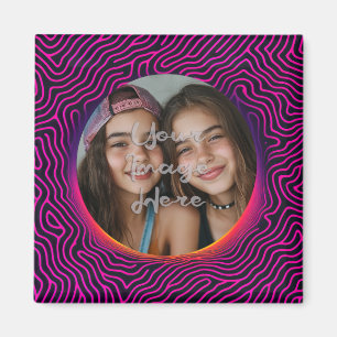 Neon Vaporwave Swirf Benutzerdefinierter Foto-Rahm Magnet