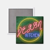 Neon Vegan Kitchen Sign Magnet (Vorderseite/Rückseite)