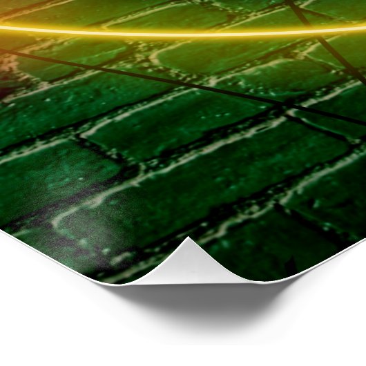 Neon Vegan Kitchen Sign Poster (Ecke)