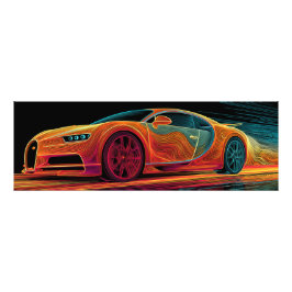 Neon Velocity | Automobilkunst (91 cm x 30 cm) Fotodruck