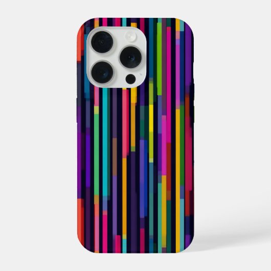 Neon Vertical Stripe Pattern iPhone Hülle (Rückseite)