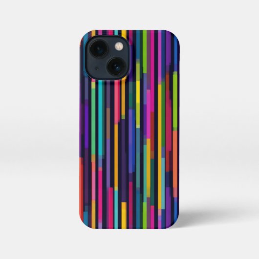 Neon Vertical Stripe Pattern iPhone Hülle (Rückseite)