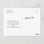 Neon Vertikales Foto Save the Date Postkarte (Rückseite)