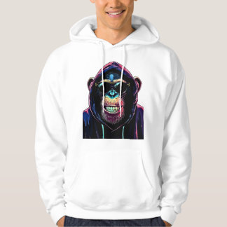Neon-Vibe – Stylischer Schimpanse in Hoodie und So
