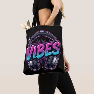 Neon-Vibes-Musik-Kopfhörer-Cyberpunk-Tasche Tasche