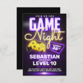Neon Video Game Birthday Party Fun Gaming Einladung (Vorne/Hinten)