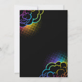 Neon Video Game Controller - Geburtstag Einladung (Rückseite)