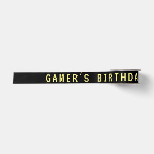 Neon-Videospiele im Arcade-Stil zum Geburtstag jed Satinband