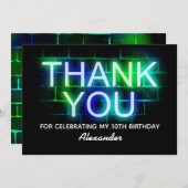 Neon Vielen Dank Flat Cards Dankeskarte (Vorne/Hinten)