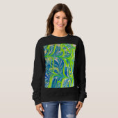 Neon Vines on Blue Marble Sweatshirt (Vorne ganz)