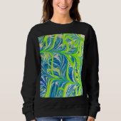 Neon Vines on Blue Marble Sweatshirt (Vorderseite)