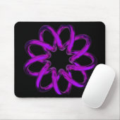 Neon-Violetter Torus auf schwarzem Hintergrund Mousepad (Mit Mouse)