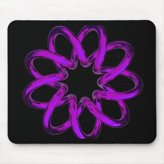 Neon-Violetter Torus auf schwarzem Hintergrund Mousepad (Vorne)