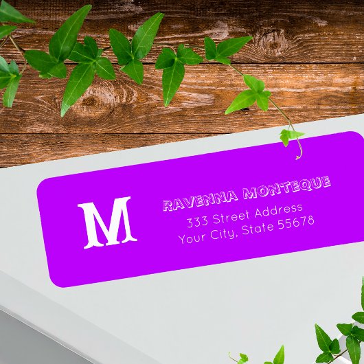 Neon Violettes personalisiertes Monogramm Buchstab