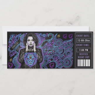 Neon-VIP-Party-Ticket-Pass | Edgy-Teenies-Nacht Einladung