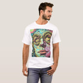 Neon Visionär: Trippy Pop Art psychedelisches T-Sh T-Shirt (Vorne ganz)