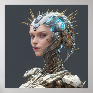 Neon Visionary: Eine Cybernetin Poster