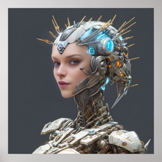 Neon Visionary: Eine Cybernetin Poster (Vorne)