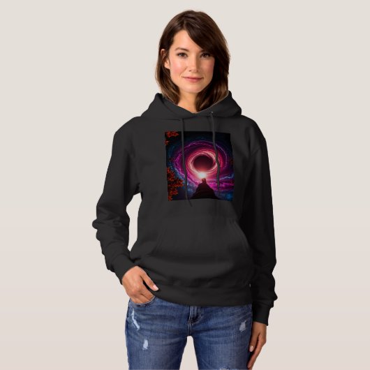 "Neon Void Galaxy" Hoodie — Cosmic Vortex Design | (Vorne ganz)