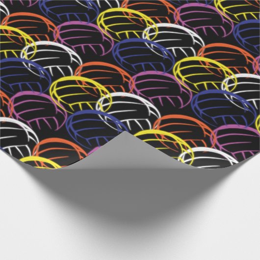 Neon Volleyballs Geschenkpapier (Ecke)