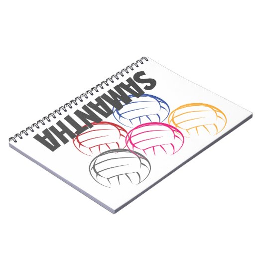 Neon Volleyballs Notizblock (Linke Seite)