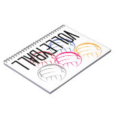 Neon Volleyballs Notizblock (Linke Seite)