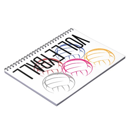 Neon Volleyballs Notizblock (Linke Seite)