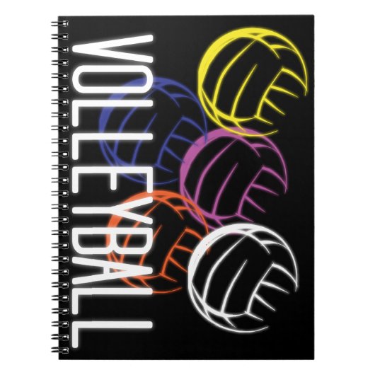 Neon Volleyballs Notizblock (Vorderseite)