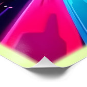 Neon Vortex Abstrakt Space Art Poster (Ecke)