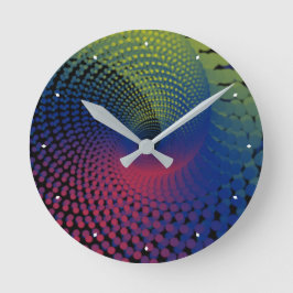 Neon Vortex Acrylhalterung, rund (Mittel) Runde Wanduhr