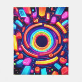 Neon Vortex Odyssey Fleecedecke (Vorderseite)