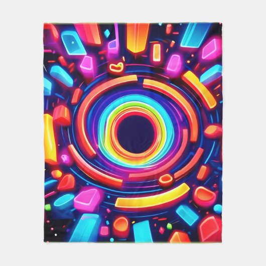 Neon Vortex Odyssey Fleecedecke (Vorderseite)