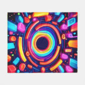 Neon Vortex Odyssey Fleecedecke (Vorderseite (Horizontal))