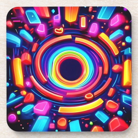 Neon Vortex Odyssey Getränkeuntersetzer (Vorderseite)