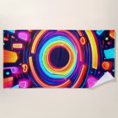Neon Vortex Odyssey Strandtuch (Vorderseite)