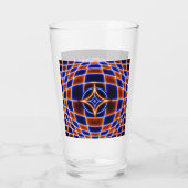 Neon Vortex Star Optical Illusion – Blue Orange Gl Glas (Rückseite)