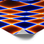 Neon Vortex Star Optical Illusion – Blue Orange Gl Poster (Ecke)