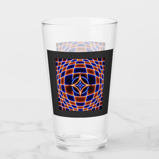 Neon Vortex Stern Optische Täuschung – Blau Orange Glas (Vorderseite)