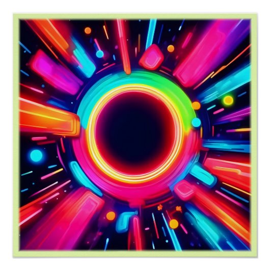 Neon Vortex von Lichtkunst Poster (Vorderseite)