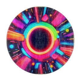 Neon Vortex von Lichtkunst Schneidebrett