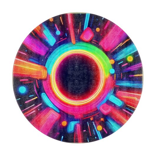 Neon Vortex von Lichtkunst Schneidebrett (Vorderseite)