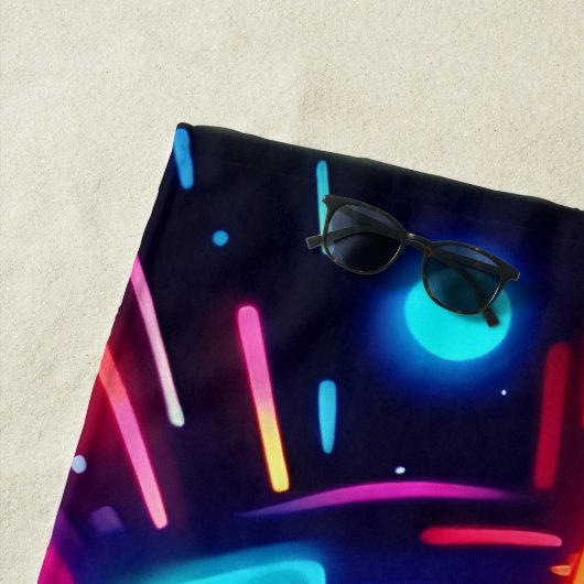 Neon Vortex von Lichtkunst Strandtuch (Beispiel)