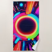 Neon Vortex von Lichtkunst Strandtuch (Vorderseite)