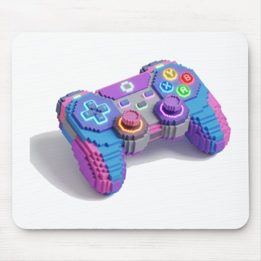 Neon-Voxel-Gaming-Controller-Mauspad Mousepad (Vorne)
